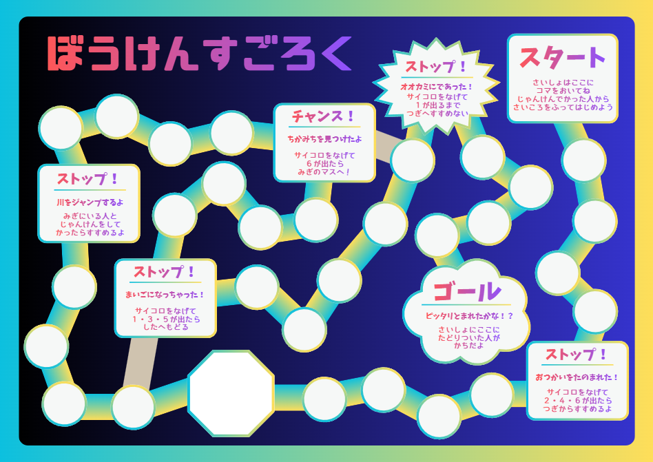 マスを追加したところまでの完成図