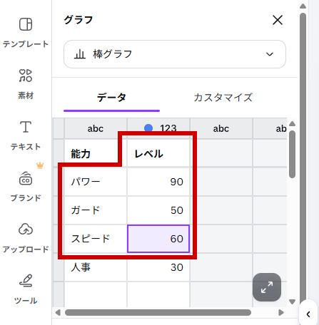 書きかえ後のマス目