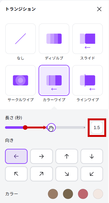 長さを1.5に設定