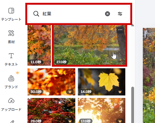 紅葉の動画を追加した