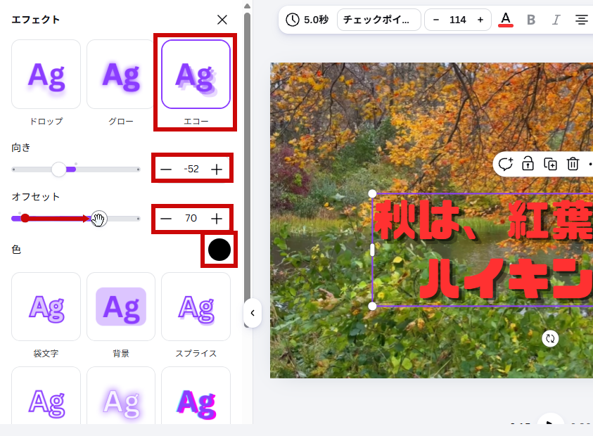 エコーを設定