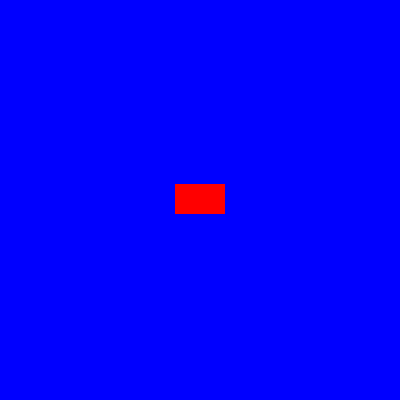 青い画面に赤い四角形が出た画面