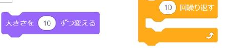 大きさを10ずつ変える/10回繰り返す