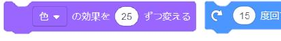 色の効果を25ずつ変える/15度回す